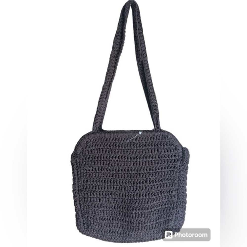 Carrie Forbes Brown Macrame should purse bag